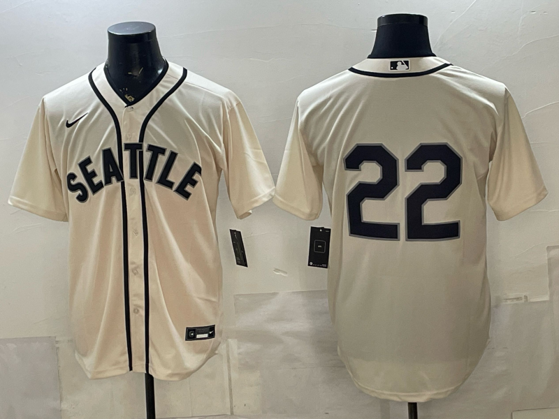 Men's Seattle Mariners Julio Rodriguez #22 Cream Limited Player Jersey