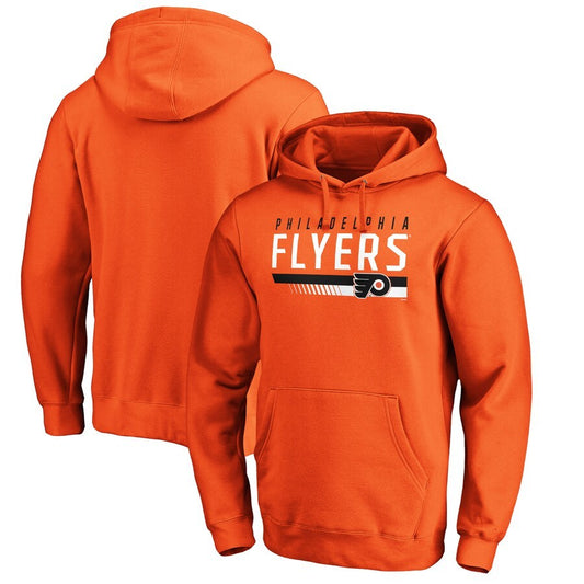 Men's Orange Philadelphia Flyers Staggered Stripe Pullover Hoodie