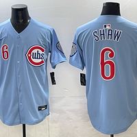 Men's Chicago Cubs Matt Shaw #6 Light Blue Alternate Limited Player Jersey