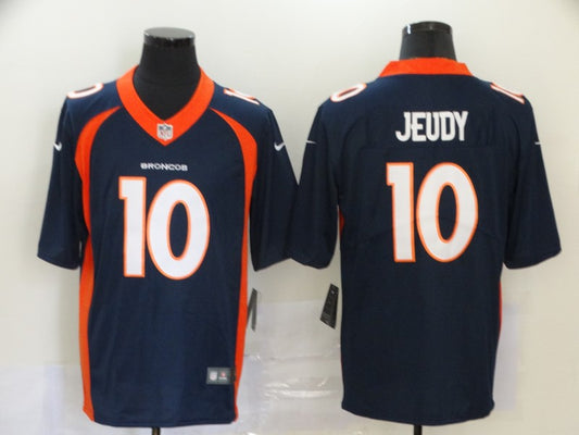 Men's Denver Broncos Jerry Jeudy #10 Navy Game Jersey1