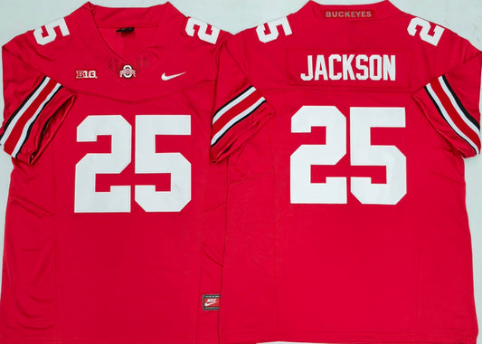 Men's Ohio State Buckeyes Bo Jackson #25 Red Player Game Jersey