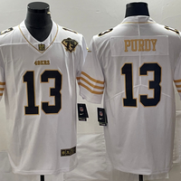 Men's San Francisco 49ers Brock Purdy #13 White 75th Anniversary Game Jersey1