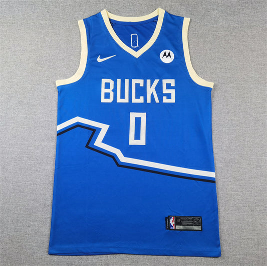 Men's Milwaukee Bucks Damian Lillard #0 Royal 2024/25 Swingman Player Jersey1 - City Edition