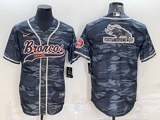 Men's Denver Broncos Grey Camouflage Game Jersey1