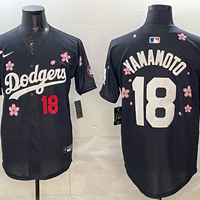 Men's Los Angeles Dodgers Yoshinobu Yamamoto #18 Black Alternate Replica Player Jersey