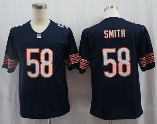 Men's Chicago Bears Roquan Smith #58 Navy Game Jersey1