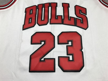 Men's Chicago Bulls Michael Jordan #23 White Fast Break Replica Player Jersey1