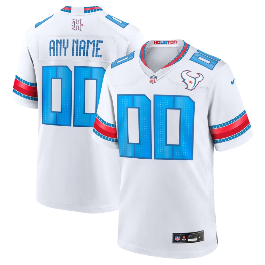 Men's Houston Texans White 2026 Rivalries Collection Game Custom Jersey