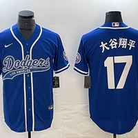 Men's Los Angeles Dodgers Shohei Ohtani #17 Blue Game Player Jersey1 Joint Edition