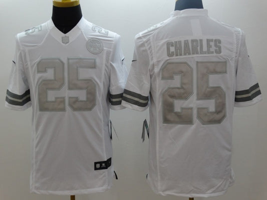 Men's Kansas City Chiefs Jamaal Charles #25 White Game Jersey1