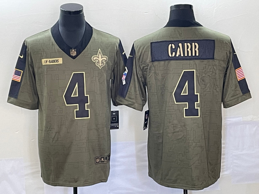 Men's New Orleans Saints Derek Carr #4 Brown Player Game Jersey1