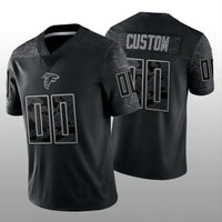Custom1 Atlanta Falcons Football Jerseys Stitched Black RFLCTV Limited Jersey1 American Jerseys