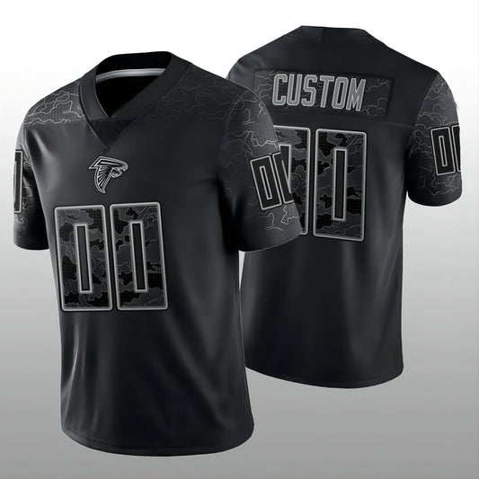 Custom1 Atlanta Falcons Football Jerseys Stitched Black RFLCTV Limited Jersey1 American Jerseys