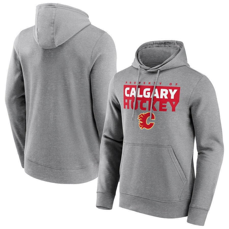 Men's Calgary Flames Fanatics Branded Gain Ground Hoodie - Sports Grey