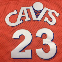 Men's Cleveland Cavaliers LeBron James Orange Hardwood Classics Swingman Jersey1