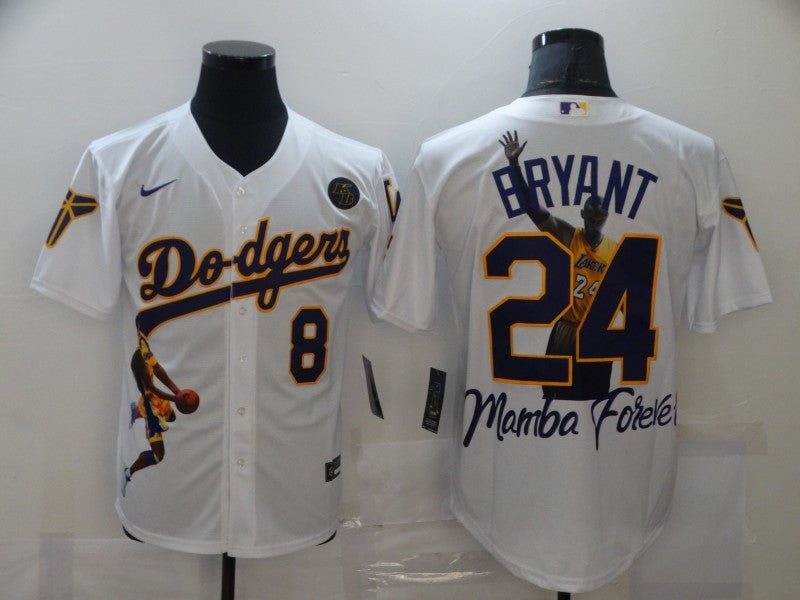 Men's Los Angeles Dodgers Kris Bryant #8-24 White Replica Game Jersey1