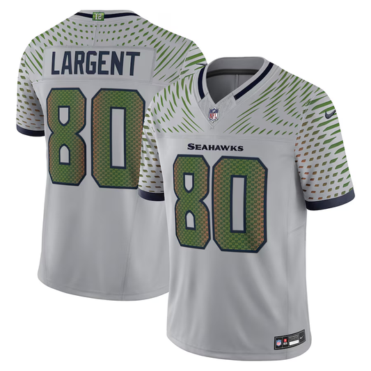 Men's Seattle Seahawks Steve Largent #80 Wolf Gray 2025 Rivalries Collection Limited Jersey