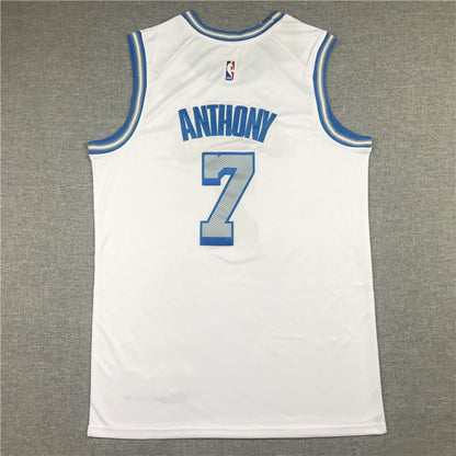 Men's Los Angeles Lakers Carmelo Anthony White Swingman Jersey1 - City Edition