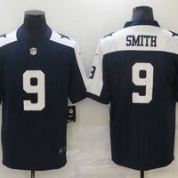 Men's Dallas Cowboys Emmitt Smith #9 Navy Game Jersey1