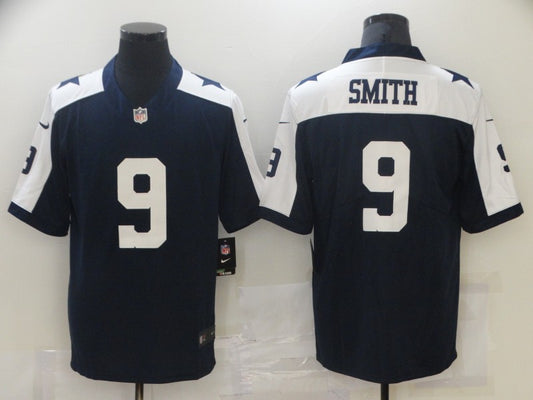Men's Dallas Cowboys Emmitt Smith #9 Navy Game Jersey1