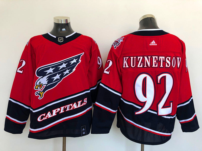 Men's Washington Capitals Evgeny Kuznetsov #92 Red Player Game Jersey1