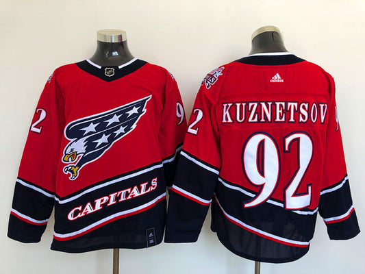Men's Washington Capitals Evgeny Kuznetsov #92 Red Player Game Jersey1