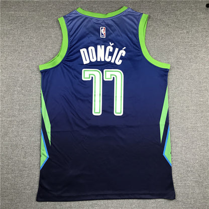 Men's Dallas Mavericks Luka Doncic #77 Blue Replica Jersey1