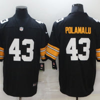 Men's Pittsburgh Steelers Troy Polamalu #43 Black Player Game Jersey1