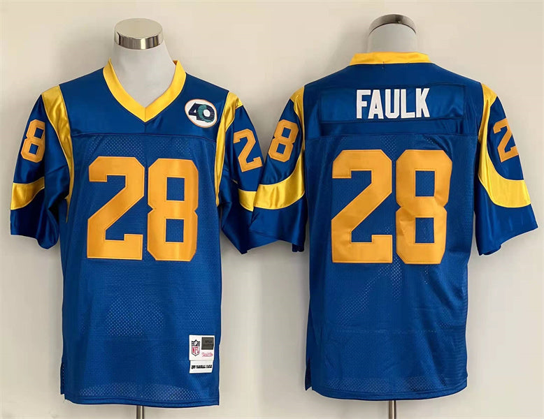 Men's San Louis Rams Marshall Faulk Mitchell & Ness Blue Legacy Replica Jersey1