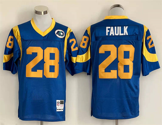 Men's San Louis Rams Marshall Faulk Mitchell & Ness Blue Legacy Replica Jersey1