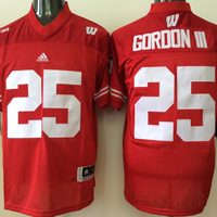 Men's Wisconsin Badgers Melvin Gordon #25 Red Player Game Jersey
