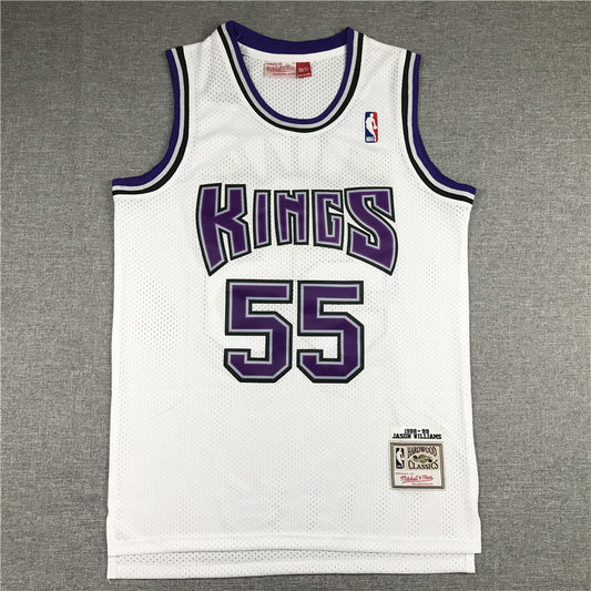 Men's Sacramento Kings Jason Williams White Hardwood Classics Swingman Jersey1