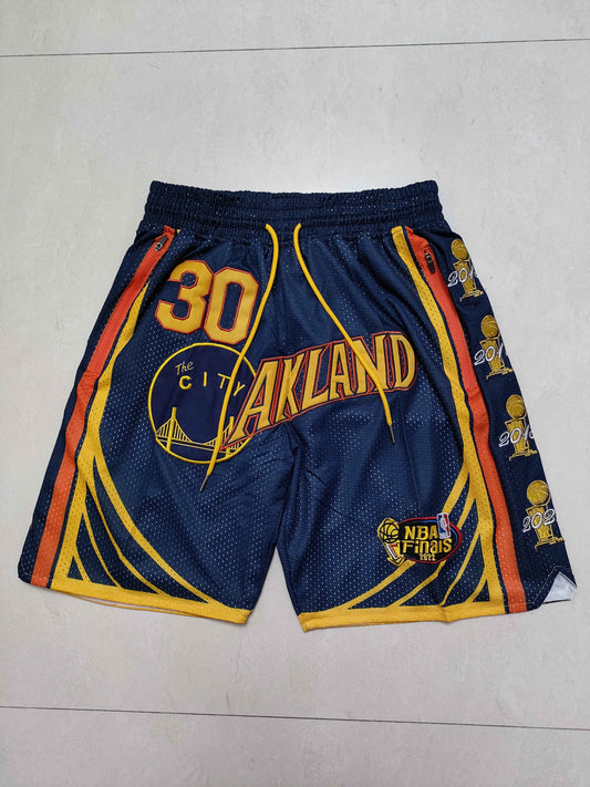 Men's Golden State Warriors Pocket Dark Blue Basketball Shorts1