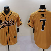 Men's New Orleans Saints Taysom Hill #7 Yellow Game Jersey1