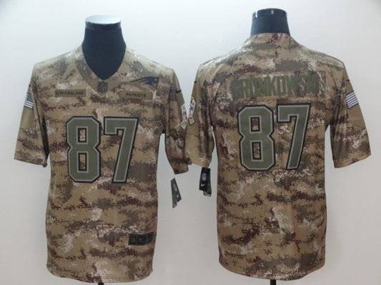 Men's New England Patriots Rob Gronkowski #87 Camouflage Game Jersey1