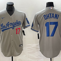 Shohei Ohtani #17 Los Angeles Dodgers Gray Replica Team Jersey - JerseysFreak