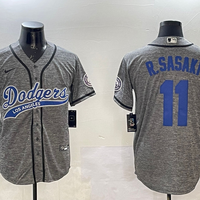 Men's Los Angeles Dodgers Roki Sasaki #11 Gray Game Jersey1