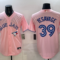 Men's Toronto Blue Jays Trey Yesavage #39 Pink Replica Player Jersey