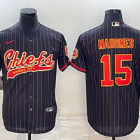 Patrick Mahomes #15 Kansas City Chiefs Black Team Game Jersey Joint Edition - JerseysFreak