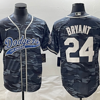 Men's Los Angeles Dodgers Kris Bryant #24 Grey Camouflage Player Jersey1 Joint Edition