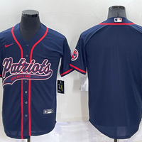 Men's New England Patriots Navy Blank Jersey1
