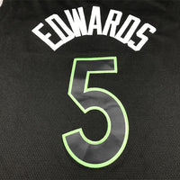 Men's Minnesota Timberwolves Anthony Edwards #5 Black 2022/23 Swingman Jersey1 - Statement Edition