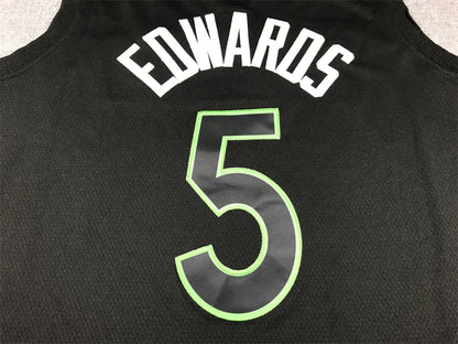 Men's Minnesota Timberwolves Anthony Edwards #5 Black 2022/23 Swingman Jersey1 - Statement Edition