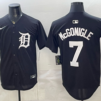 Men's Detroit Tigers Kevin McGonigle #7 Black Limited Player Jersey