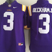 Men's LSU Tigers Odell Beckham #3 Purple Player Game Jersey