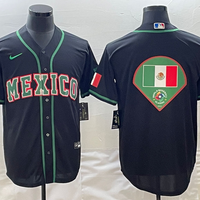 Men's 2023 World Baseball Classic Mexico Black Player Jersey1