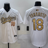 Men's Los Angeles Dodgers Yoshinobu Yamamoto #18 White 2025 Gold Collection Limited Jersey