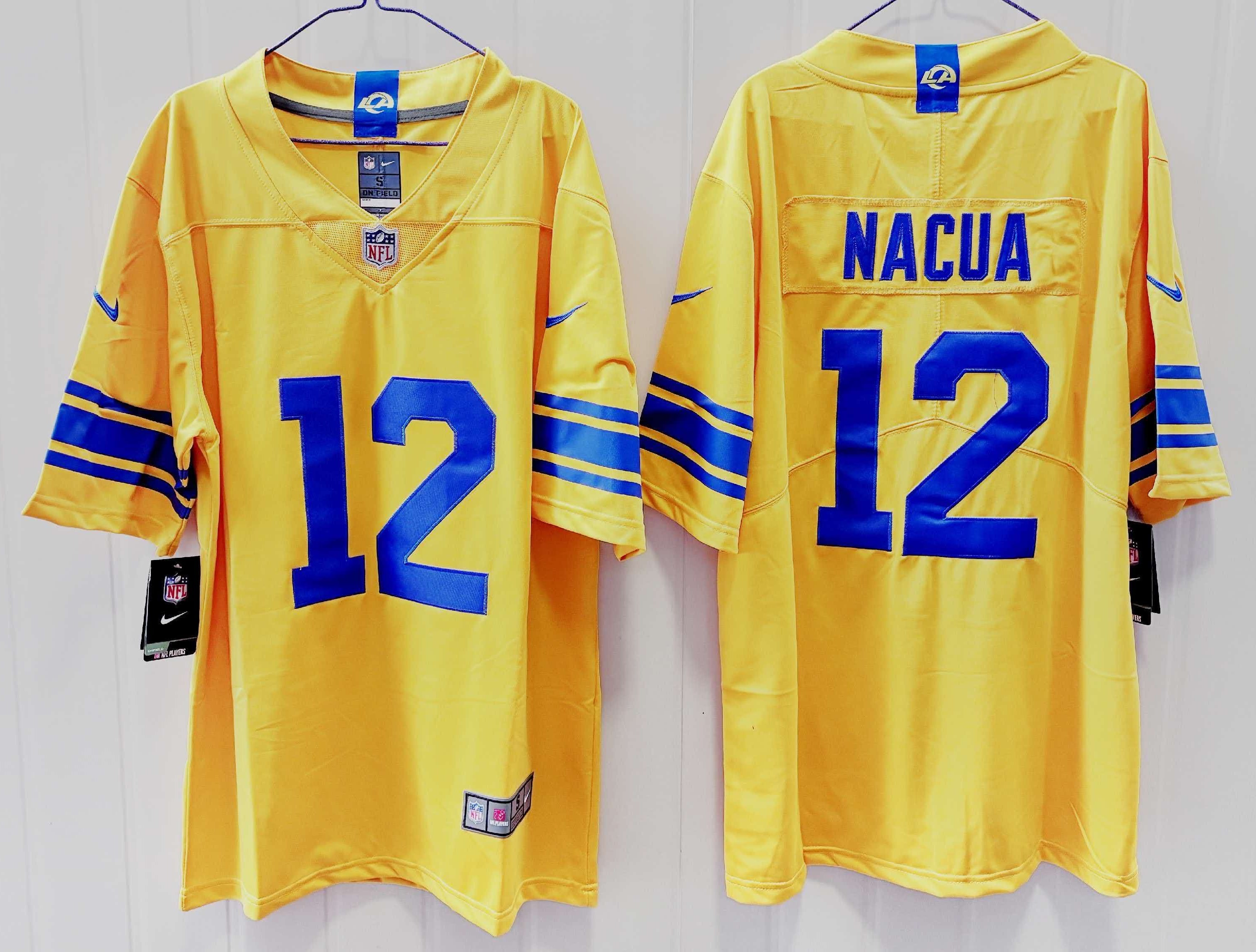 Men's Los Angeles Rams Puka Nacua #12 Classic Sol Game Jersey