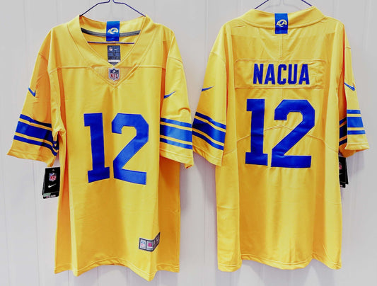 Men's Los Angeles Rams Puka Nacua #12 Classic Sol Game Jersey