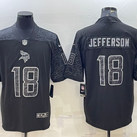 Men's Minnesota Vikings Justin Jefferson #18 Black RFLCTV Limited Jersey1